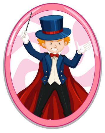 Magician man cartoon character  illustrationのイラスト素材