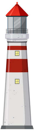 A lighthouse on white background illustrationのイラスト素材