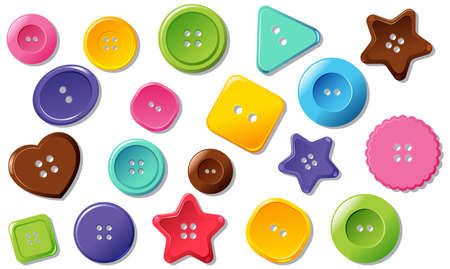 Illustration for Set of button in different shapes illustration - Royalty Free Image