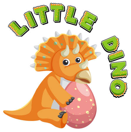 Cute triceratops dinosaur cartoon illustrationのイラスト素材