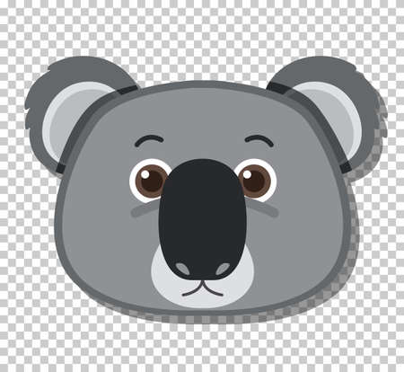 Cute koala head in flat cartoon style illustrationのイラスト素材