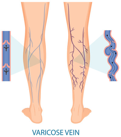 Human legs with varicose vein illustrationのイラスト素材