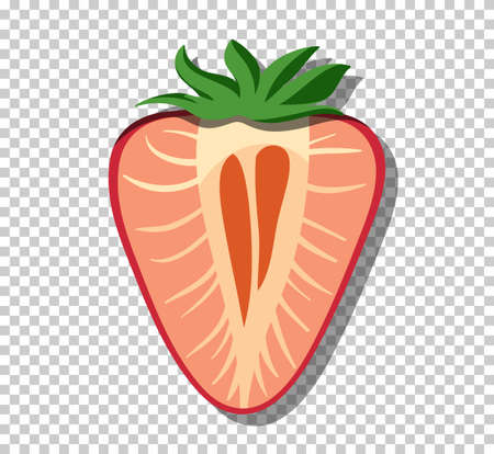 Isolated strawberry sliced on grid background illustrationのイラスト素材