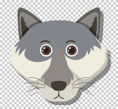 Cute fox head in flat cartoon style illustrationのイラスト素材
