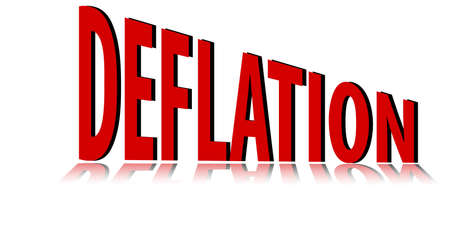 Deflation word logo in red colour illustrationのイラスト素材