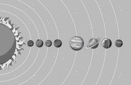 Solar system with planets illustration