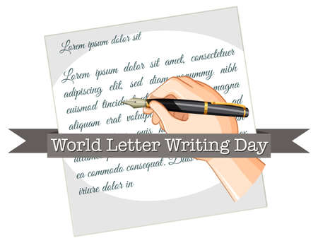 World Letter Writing Day Banner Design illustrationのイラスト素材