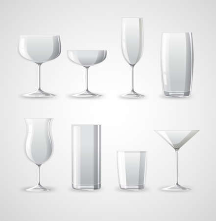 Types of cocktail glasses illustrationのイラスト素材