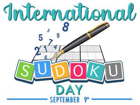 International Sudoku Day Poster Template illustrationのイラスト素材