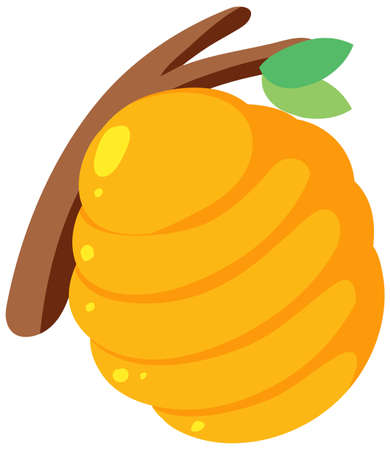 Beehive on branch isolated illustrationのイラスト素材
