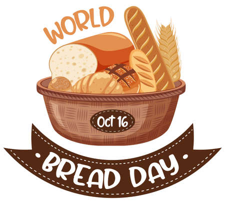 World bread day banner design illustrationのイラスト素材