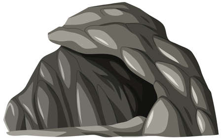 A stone cave isolated illustrationのイラスト素材