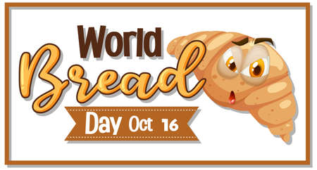 World bread day poster design illustrationのイラスト素材