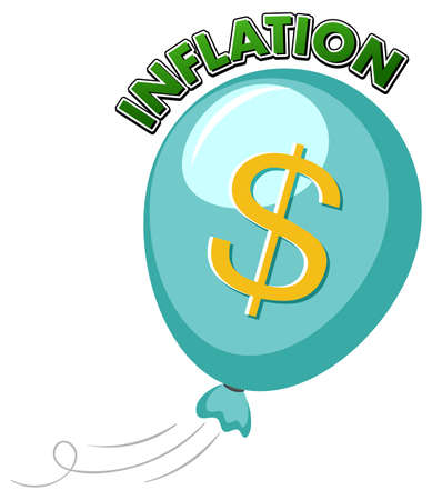 Inflation logo with dollar symbol illustrationのイラスト素材