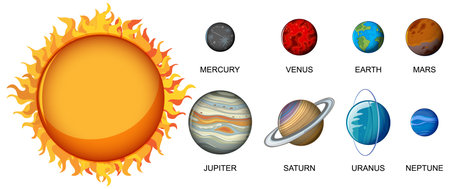 Solar system with planets illustration
