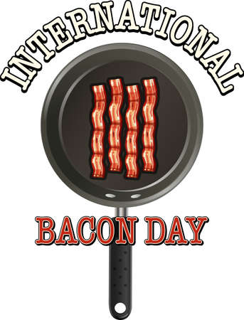 International bacon day poster template illustrationのイラスト素材