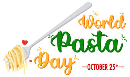 World Pasta Day Banner Design illustrationのイラスト素材
