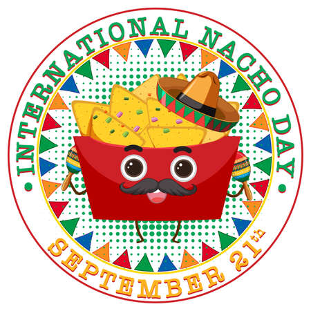 International Nacho Day Poster Design illustrationのイラスト素材
