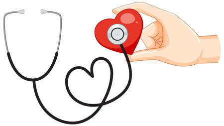 Stethoscope with heart on white background illustrationのイラスト素材