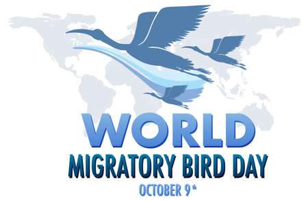 World Migratory Bird Day Banner Template illustrationのイラスト素材