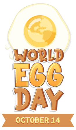 World Egg Day October 14 Banner Design illustrationのイラスト素材