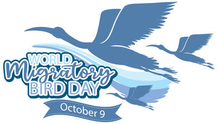 World Migratory Bird Day Banner Concept illustrationのイラスト素材