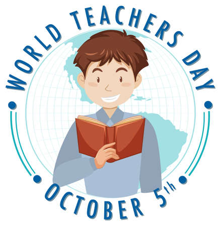 World Teachers Day Poster Design illustrationのイラスト素材