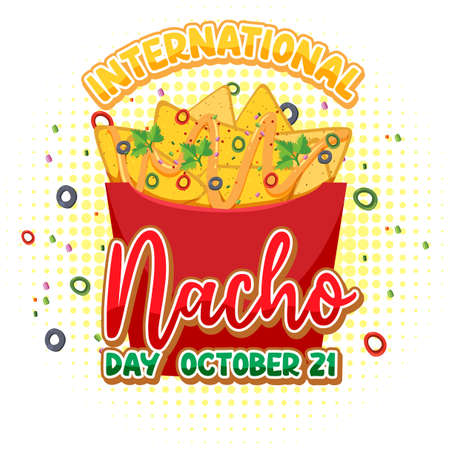 International Nacho Day Poster Design illustrationのイラスト素材