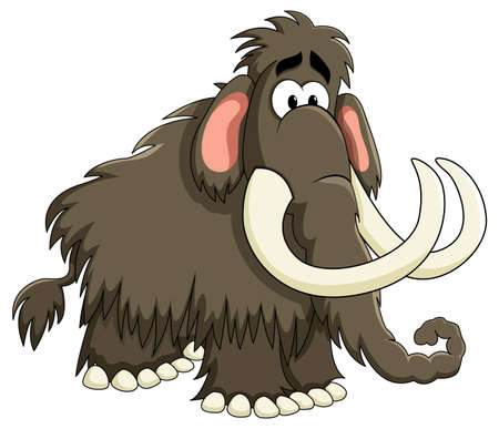 Mammoth cartoon character isolated illustrationのイラスト素材