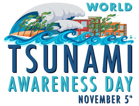 World Tsunami Awareness Day Banner Design illustrationのイラスト素材