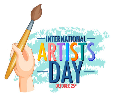 International Artists Day Poster Design illustrationのイラスト素材
