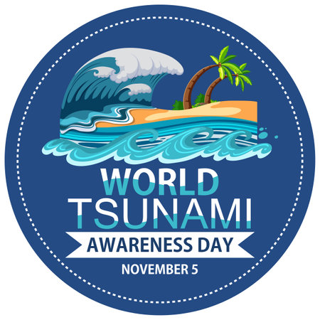 World Tsunami Awareness Day Banner Design illustrationのイラスト素材