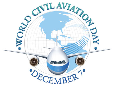 International Civil Aviation Day icon banner illustrationのイラスト素材