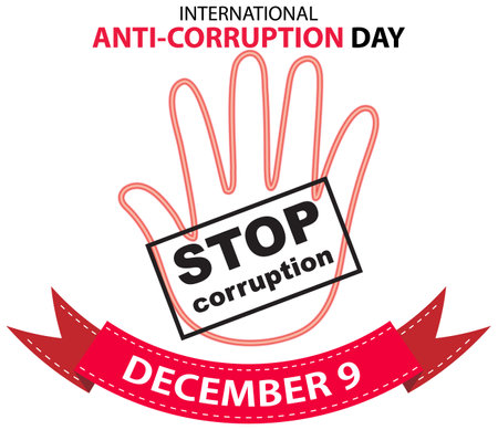 International anti corruption day December icon banner illustrationのイラスト素材
