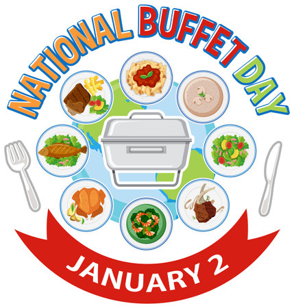 National Buffet Day icon illustrationのイラスト素材