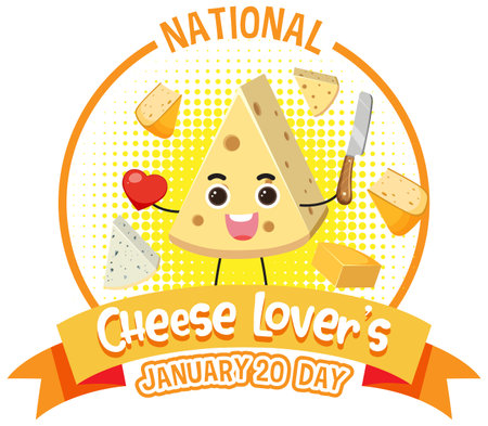 National Cheese Lovers Day Banner Design illustrationのイラスト素材
