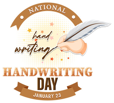 National Handwriting Day Banner Design illustrationのイラスト素材