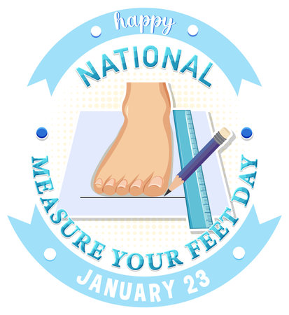 National Measure Your Feet Day Banner Design illustrationのイラスト素材