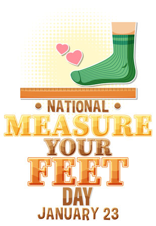 National Measure Your Feet Day Banner Design illustrationのイラスト素材