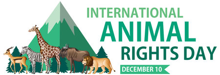 International Animal Rights Day Banner illustration