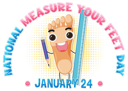 National Measure Your Feet Day Banner Design illustrationのイラスト素材