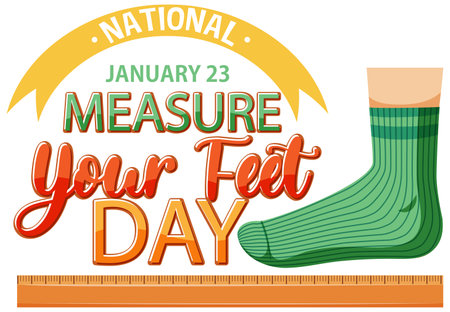 Measure your feet day banner design illustrationのイラスト素材
