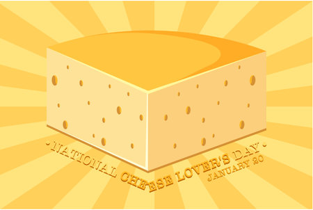 National Cheese Lovers Day logo banner illustrationのイラスト素材