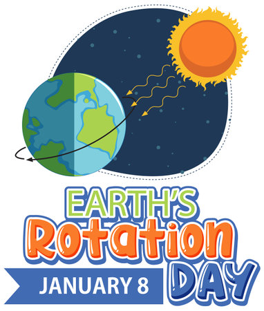 Earth Rotation Day Banner Design illustrationのイラスト素材