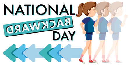 National backward day banner design illustrationのイラスト素材