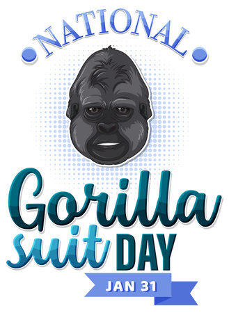 National Gorilla Suit Day Banner illustrationのイラスト素材