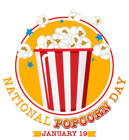 National Popcorn Day Banner Design illustrationのイラスト素材