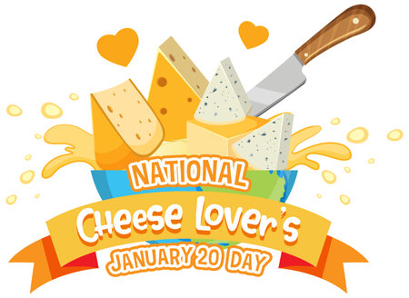 National Cheese Lovers Day Banner Design illustrationのイラスト素材