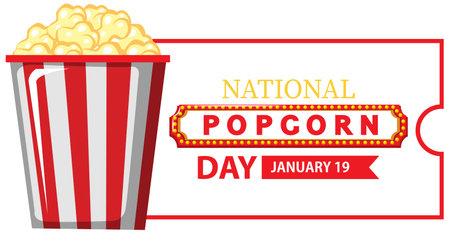 National Popcorn Day Banner Design illustrationのイラスト素材