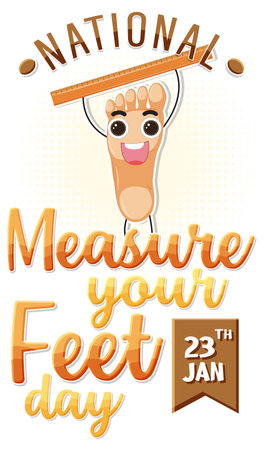 National Measure Your Feet Day Banner Design illustrationのイラスト素材
